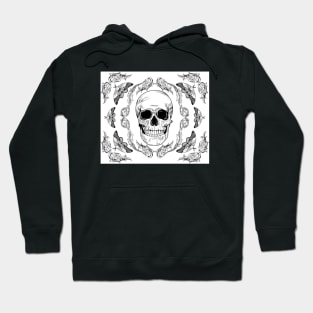 Filigree skull black and white Hoodie